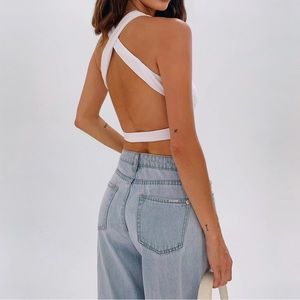 Tiger Mist White tank top